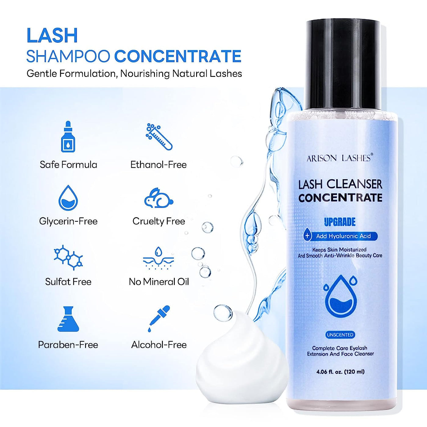 Lash Shampoo Concentrate With Hyaluronic Acid 120mL