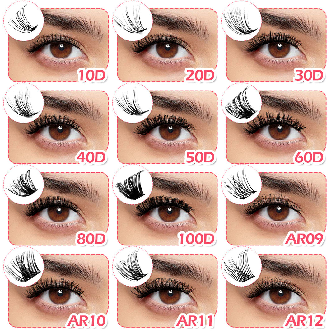 DIY Eyelash Clusters 10D-100D - 5 Rows