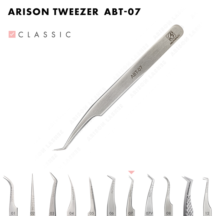 Classic Tweezers With 45° Angled Short Tip | ABT-07