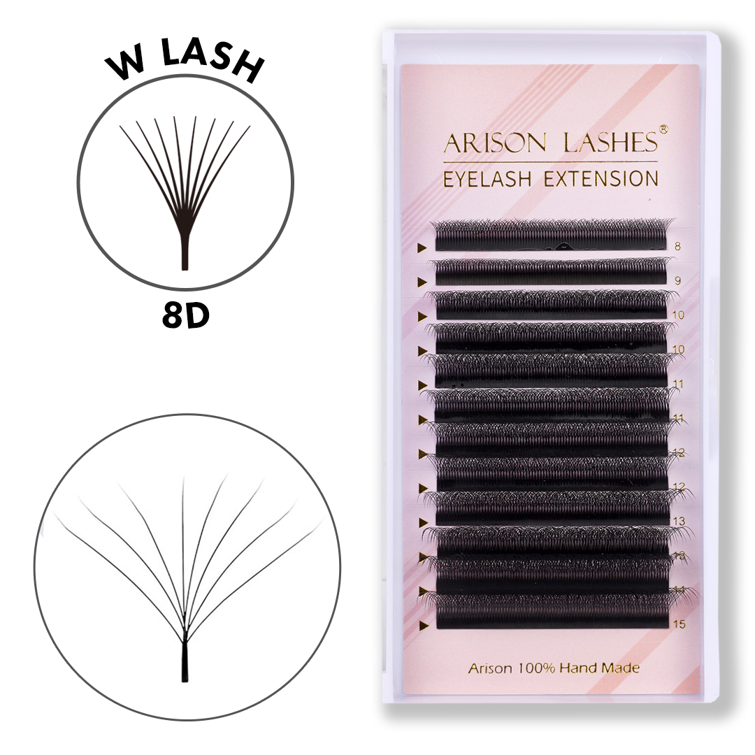 W Lashes Example W Lashes - 8D, 0.07mm – Arison Lashes