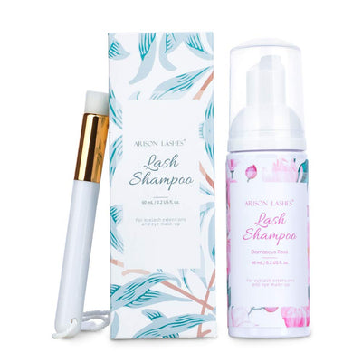 Foaming Lash Shampoo for Eyelash Extensions and Make-up - Rose Scent