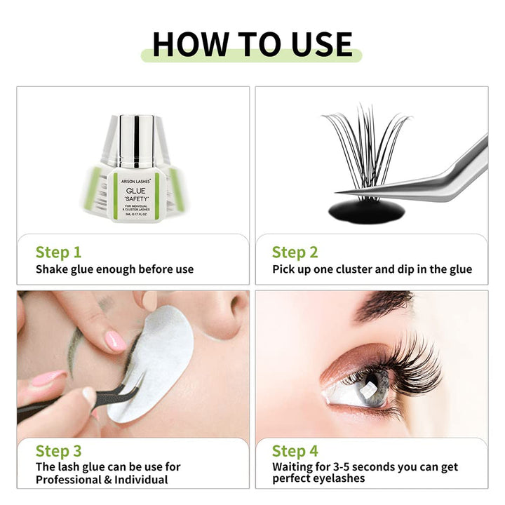 SAFETY Hypoallergenic Lash Extension Glue: 3-5 Sec Drying 🇺🇸