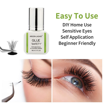 SAFETY Hypoallergenic Lash Extension Glue: 3-5 Sec Drying 🇺🇸