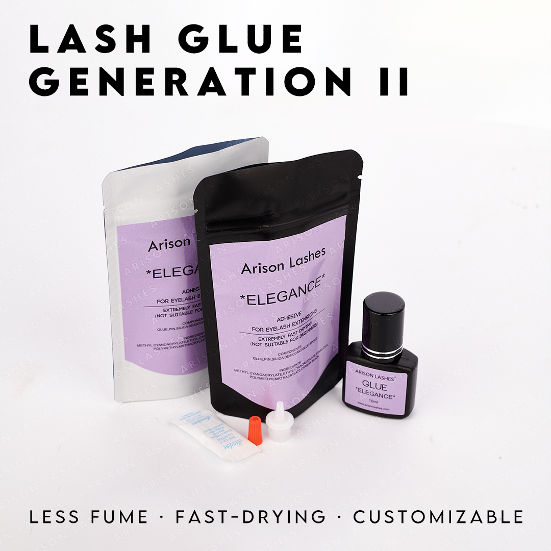 ELEGANCE Eyelash Extension Glue: Low-Fume, 1 Sec Drying