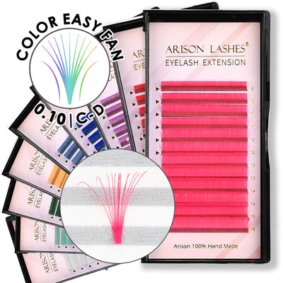 Colored Easy Fan Eyelash Extensions - 0.10mm