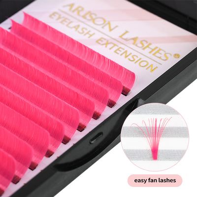 Colored Easy Fan Eyelash Extensions - 0.07mm