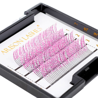 Glitter Eyelash Extensions Mono Color Tray - 0.15mm