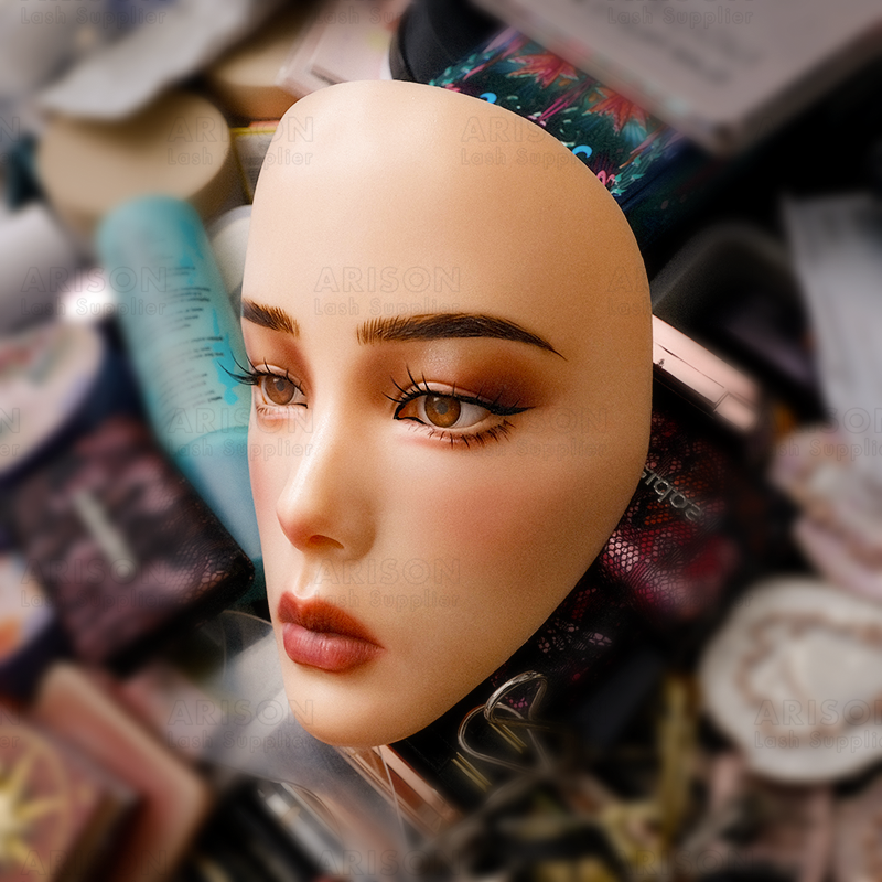 Textured Mannequin Face for Lash Extension and Makeup