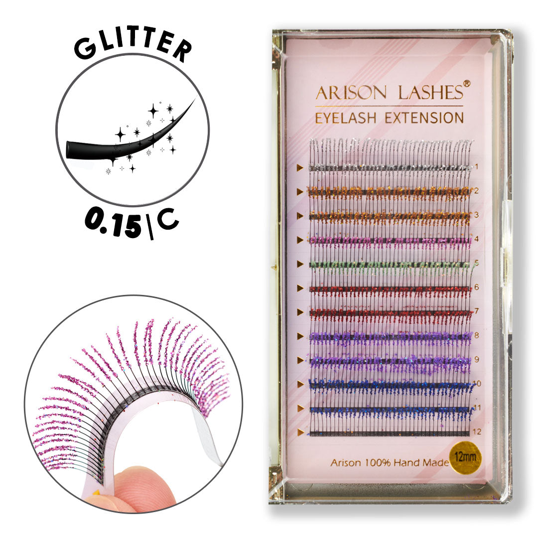 Glitter Eyelash Extensions - 0.15mm